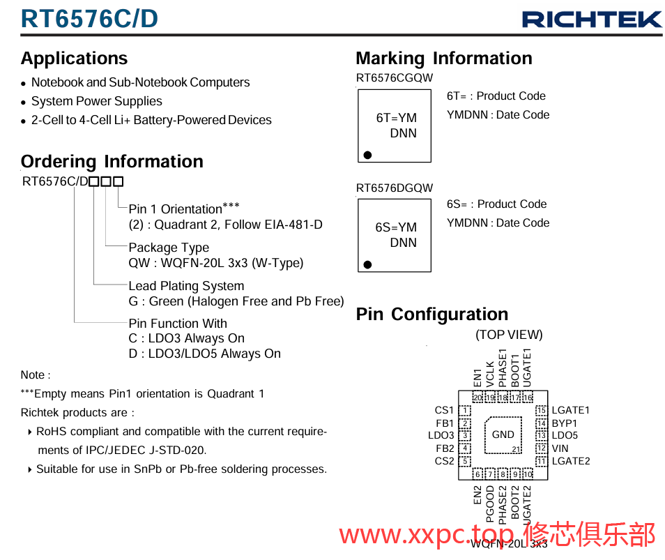 RT6576C RT6576D 芯片 PDF 手册