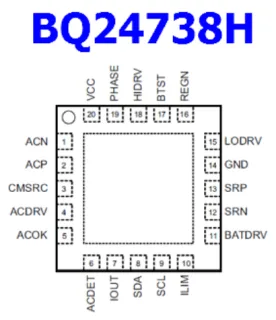 BQ24738H 丝印 BQ738H 针脚定义及应用图