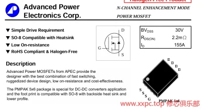 AP0203GMT-HF 芯片 PDF 手册 30V 155A 2.2mΩ